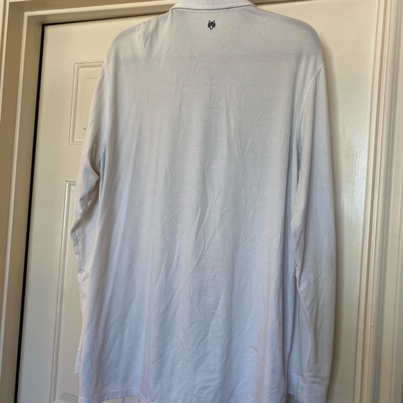 Greyson Men White Polo Longsleeve Wolf Large - Picture 4 of 5